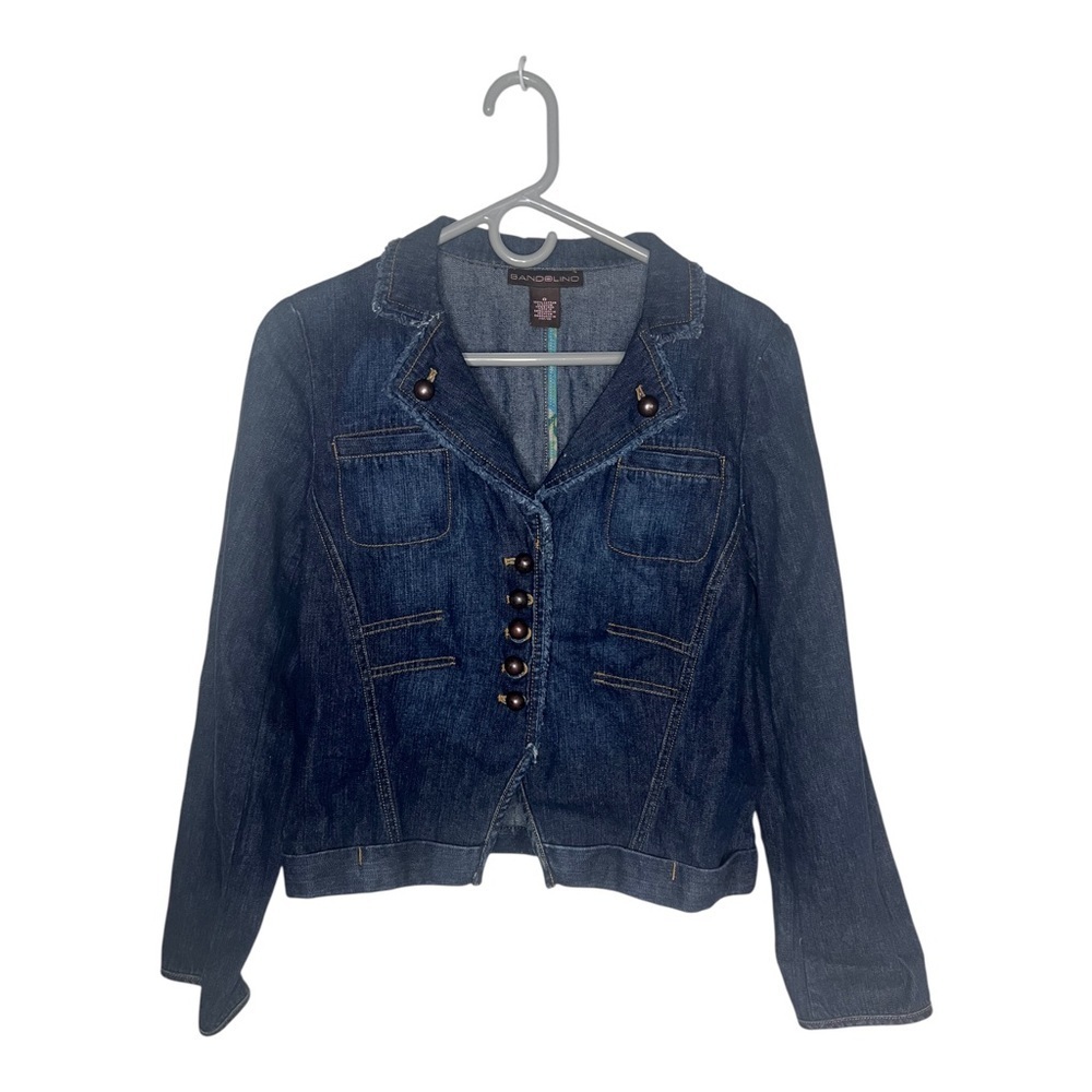 Bandolino Y2K Denim Blazer Size 6 100% Cotton